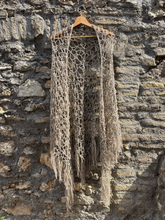 Load image into Gallery viewer, Maxi Boho Crochet Shawl with Fringes in 100% Linen - Frida's Wings