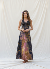 Load image into Gallery viewer, Long silk dress Wild Transparency - Ecoprint and plant dye