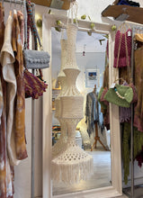 Load image into Gallery viewer, Boho Crochet Decorative Lamp - Handmade from Recycled Cotton