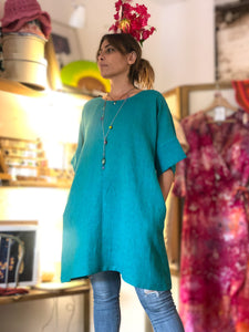 Mia short dress with pockets - Emerald Green