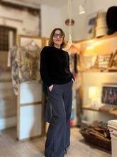 Load image into Gallery viewer, Pantapalazzo - Raven Black checkered trousers