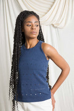 Load image into Gallery viewer, Nada women's lace knit tank top in regenerated cotton jeans