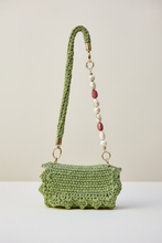 Carica l'immagine nel visualizzatore di Gallery, Borsetta Flò Lurex Verde - Display con Estensione Perle