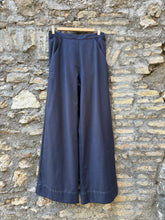 Carica l'immagine nel visualizzatore di Gallery, Pantapalazzo Twill Blu - Pantaloni Palazzo Donna Artigianali Made in Italy