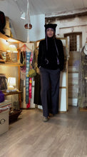Load and play video in Gallery viewer, Pantapalazzo - Raven Black checkered trousers