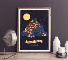 Carica l'immagine nel visualizzatore di Gallery, Poster Casperia e la Luna - Illustrazione Borgo Medievale Sabina A3