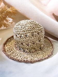 Cappello da Sole Cloche Lea  pieghevole bicolore - Rafia di viscosa