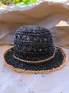 Cappello da Sole Cloche Lea  pieghevole bicolore - Rafia di viscosa