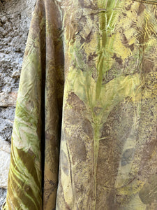 Blouse Bea - deadstock silk - Ecoprint - green