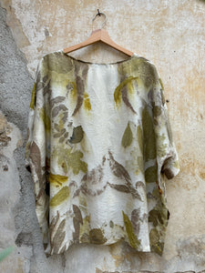 Blouse Bea - deadstock silk - Ecoprint 