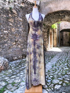 Splendore long dress - Ecoprint and vegetable dye