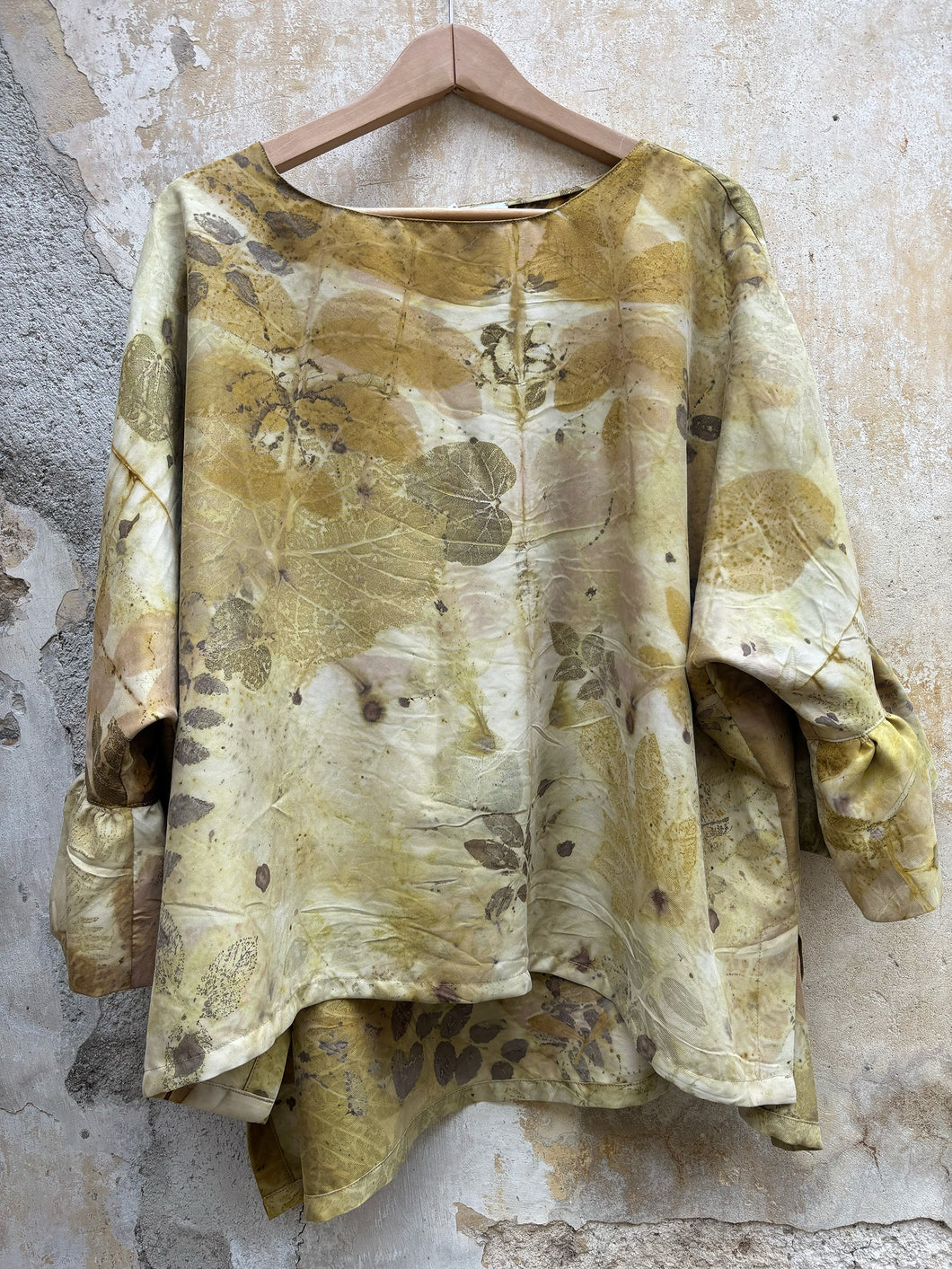 Blusa Bea -  seta deadstock Ecoprint - Avena