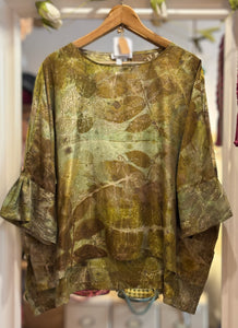 Blusa Bea -  seta deadstock Ecoprint