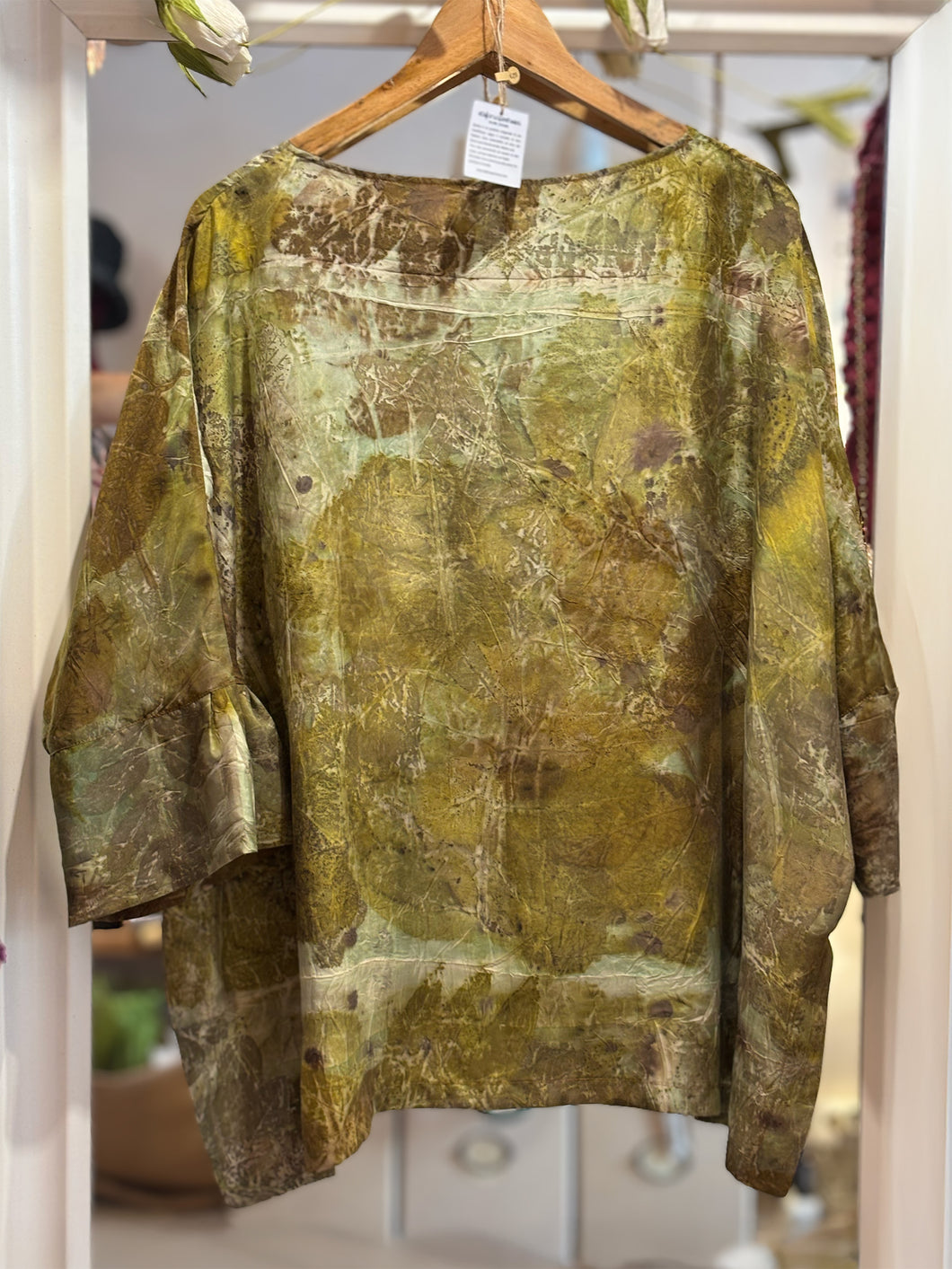 Blusa Bea -  seta deadstock Ecoprint