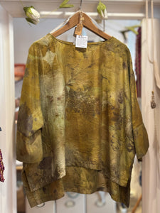 Blusa Bea -  seta deadstock Ecoprint