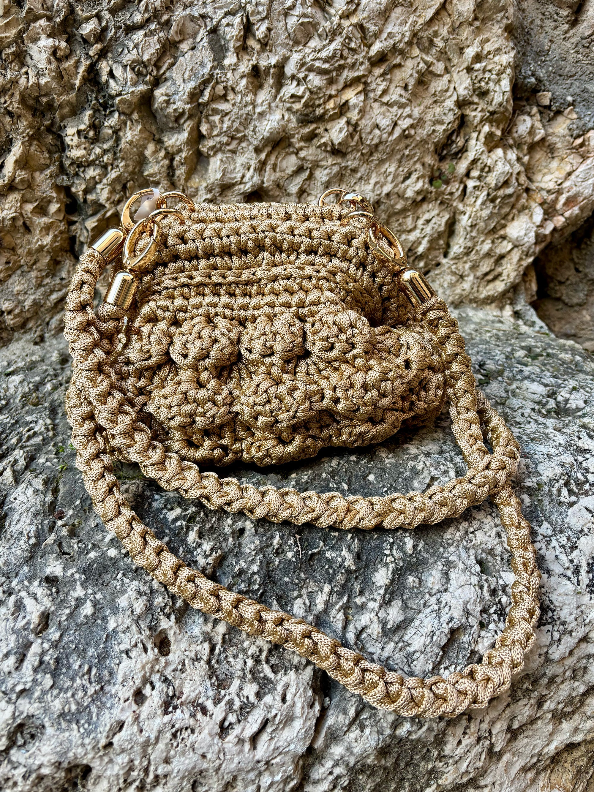 Borsa Bauletto Crochet Mina Lycra - Borsa Uncinetto Artigianale