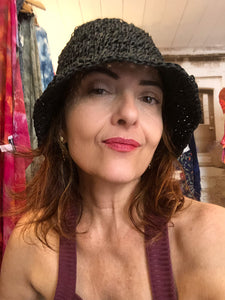 Brigitte Summer Folding Bucket hat  - Natural Raffia