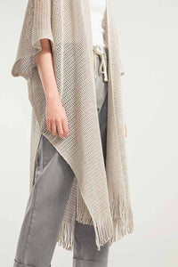 Brisa regenerated cotton mesh knit kimono