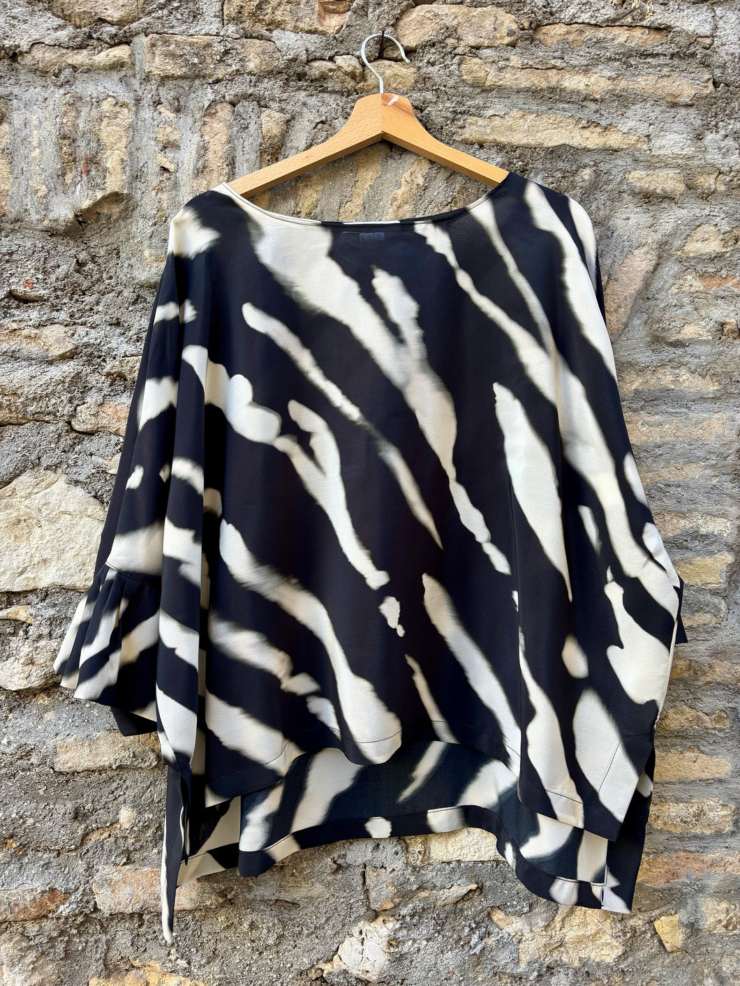 Complete Palazzo Pants and Fluid Zebra Print Silk Blouse