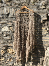 Load image into Gallery viewer, Boho crochet maxi shawl with fringes - Frida&#39;s Wings
