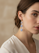 Load image into Gallery viewer, Blue Agate Earrings - Minimal Earrings in Natural Stone
