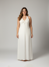 Load image into Gallery viewer, Long silk dress Wild Transparency - Ecoprint and plant dye
