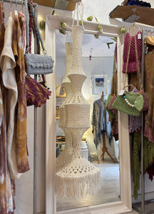 Boho crochet decorative lamp - recycled cotton