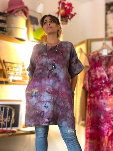 Mia short dress with pockets - Hand dyed