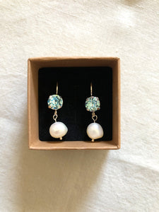 Nerea Earrings - Swarowski and Freshwater Pearls - 925 Silver
