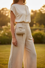 Carica l'immagine nel visualizzatore di Gallery, Bauletto Panna Tracolla Lino Naturale
