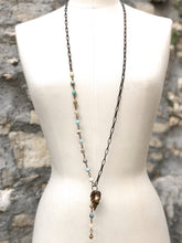 Load image into Gallery viewer, Bijoux Byzantium Necklace - Amazonite and Swarovski Pearls
