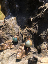 Load image into Gallery viewer, Josephine bijoux earrings - Antique Brass and Amazonite
