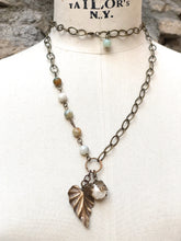 Load image into Gallery viewer, Bijoux Flora Necklace - Amazonite and Mother of Pearl
