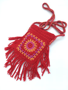 Porta-cellulare Crochet Frida con frange