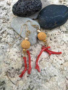 Lava Bijoux - Lava earrings and salvaged corals