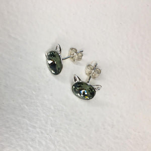 Magic Cat Earrings - 925 Silver and Swarovski Crystal