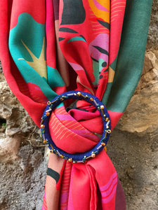 Hebilla redonda de bufanda bordada - Anillo estola
