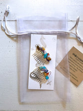 Load image into Gallery viewer, Cosmic Energy Silver Jewel Mini Combs - Headpiece
