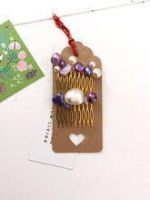 Load image into Gallery viewer, Cosmic Energy Jewel Mini Combs - Pearls and Bohemian Glass Headpiece
