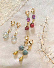 Load image into Gallery viewer, Long Earrings &quot;Pixie&quot; collection - Bohemian Crystals and Glass - Golden
