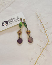 Load image into Gallery viewer, Long Earrings &quot;Pixie&quot; collection - Bohemian Crystals and Glass - Antique bronze
