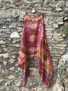 Stola, Maxi Foulard Sciarpa Unisex tinta a mano - Cosmogonia - Tencel